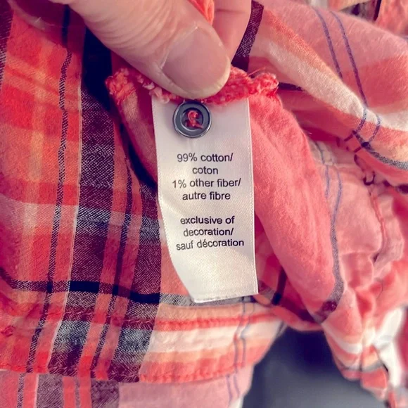 MAURICE’S 💗 PINK COTTON PLAID BUTTON DOWN LONG SLEEVE SHIRT Women’s 2 or2X - Picture 6 of 6
